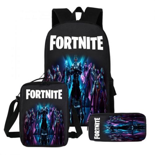 (01) Fortnite Game School Bag Backpack Lunch Bag Pencil Case 3PCS