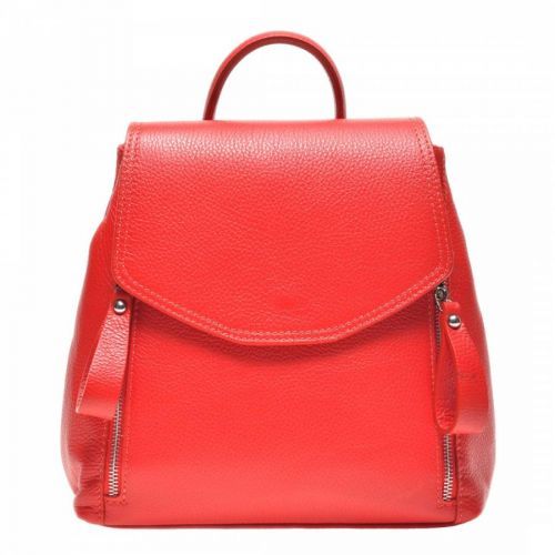 Red Leather Backpack
