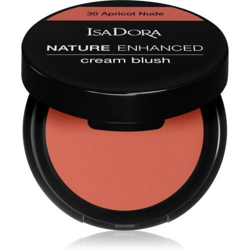 IsaDora Nature Enhanced Cream Blush Compact Blusher with Mirror and Brush Shade 30 Apricot Nude
