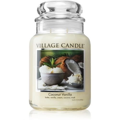 Village Candle Coconut Vanilla scented candle (Glass Lid) 602 g