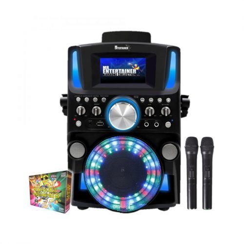 (Wireless, 200 Songs) Groovebox Bluetooth CDG Karaoke Machine. Built in Screen & Disco Lights