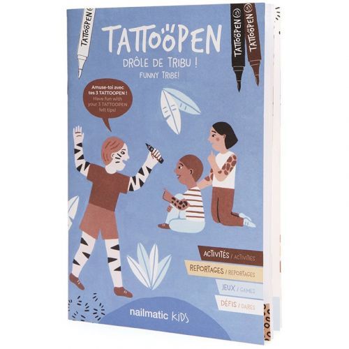 Nailmatic  Funny Tribe Activity Book for Brown, Black, White Pens 1 pc