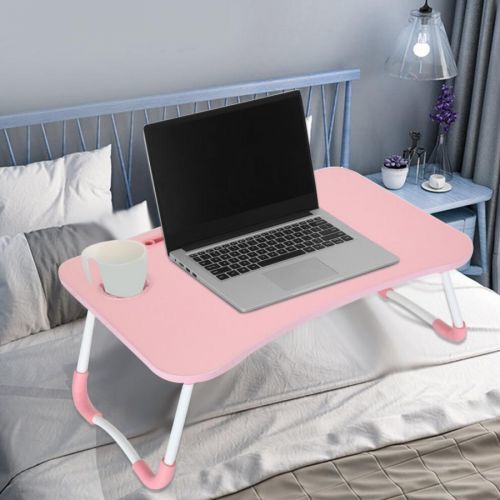 (Love Pink) Laptop Table Stand Folding Desk Bed Computer Study Adjustable Portable