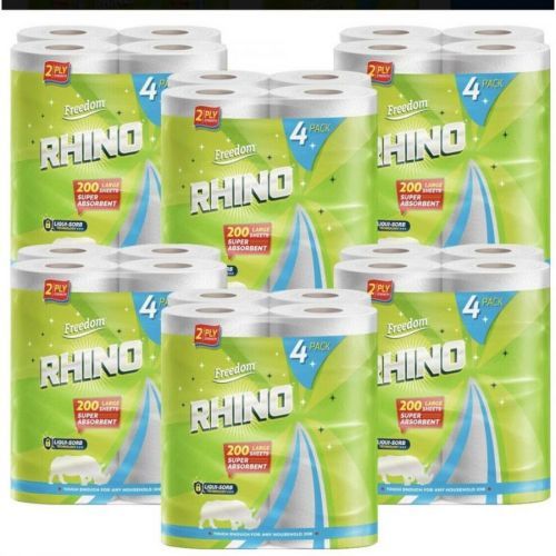 24 Rolls Rhino Super Strong and Absorbent Multi Purpose Kitchen Roll