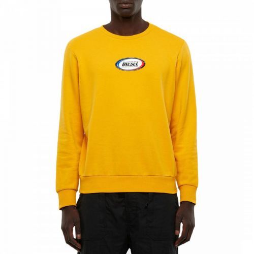 Yellow Chest Logo Cotton Sweatshirt