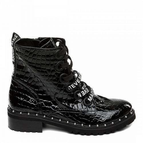 Black Croco Tess Ankle Boots