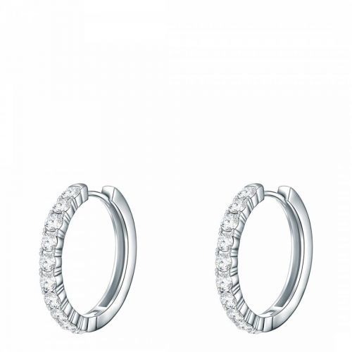 Silver Swarovski Crystal Hoop Earrings