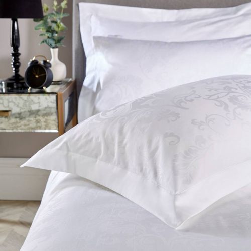 300TC Rococo Jacquard Oxford Pillowcase White
