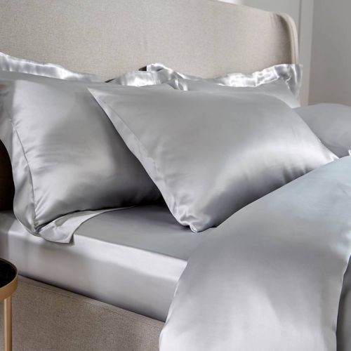 Silk Super King Fitted Sheet Grey