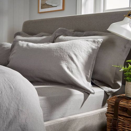 Linen King Fitted Sheet Grey