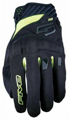 Five RS3 Evo Black/Fluo Yellow S Motorcycle Gloves