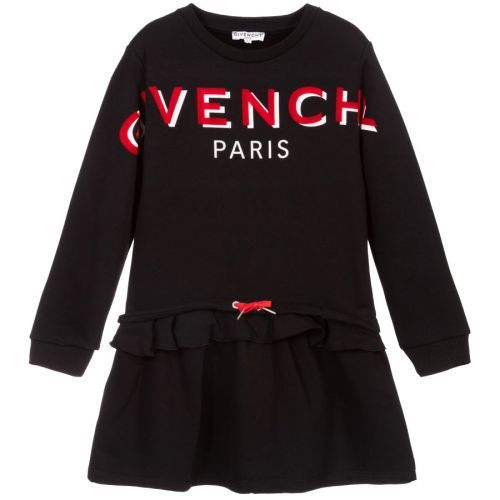 Givenchy Girls Logo Print Dress Black, 4Y / BLACK