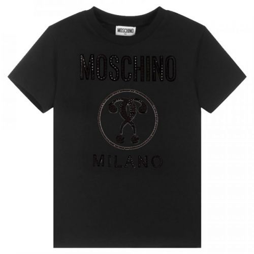 Moschino Girls Milano Diamante T-Shirt Black, 4Y / BLACK