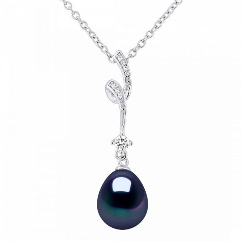 Black Whirlpool Freshwater Pearl Necklace 9-10mm