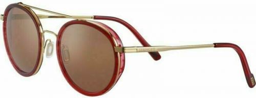 Serengeti Geary Bold Gold Red Streaky Acetate/Mineral Polarized Drivers Gold