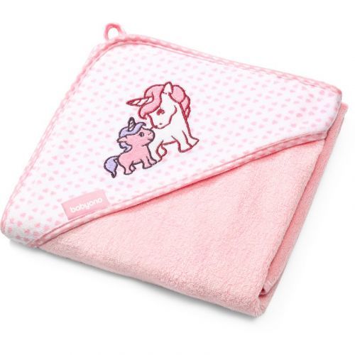 BabyOno Towel Bamboo towel with hood Pink 100x100 cm