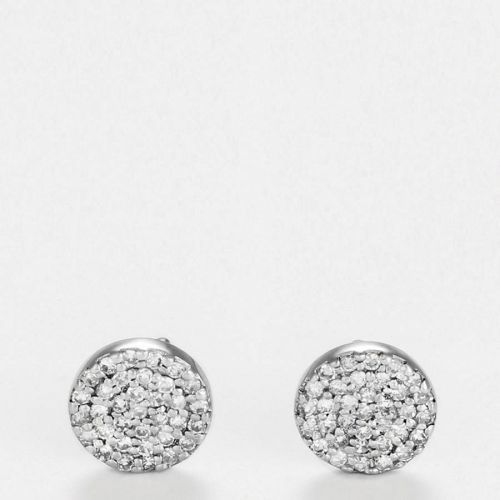 Silver Sparkling Rounds Diamond Earrings