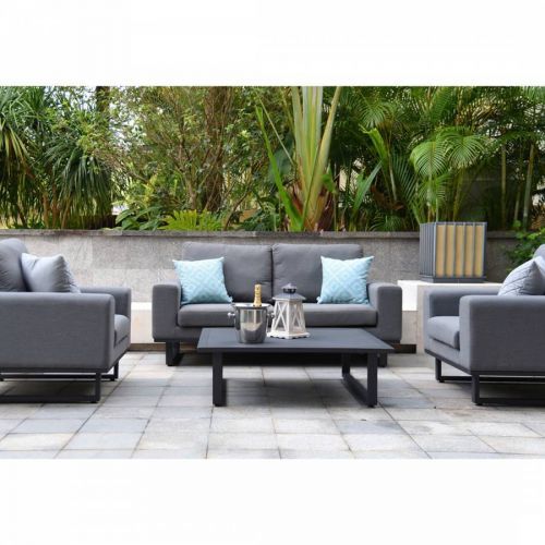 Ethos 2 Seat Sofa Set With Coffee Table Flanelle