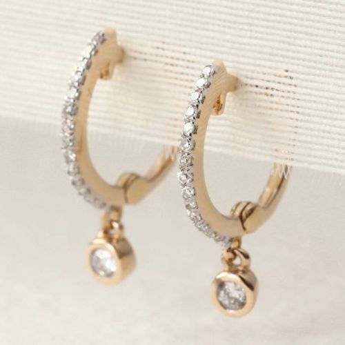 Gold Charm Diamond Earrings