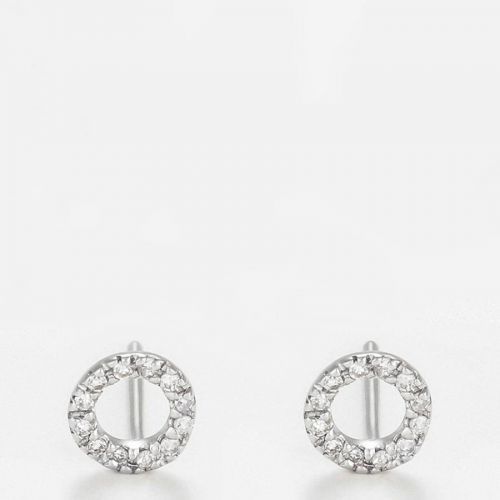 Silver Simplicity Circle Diamond Earrings