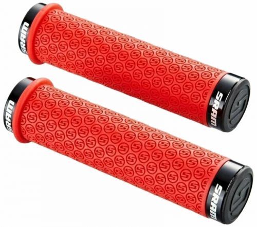 SRAM DH Silicone Locking Grips with Double Clamps & End Plugs, Red