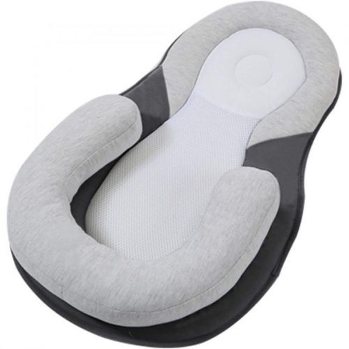 Baby Infant Newborn Pillow Cushion Prevent Flat Head Sleep Nest Pod Anti Roll - Grey