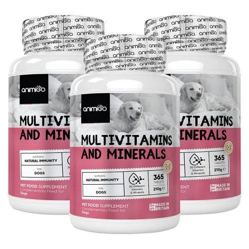 Multivitamins & Minerals for Dogs - Natural Wellbeing Food Supplement - 365 Tablets - 3 Pack