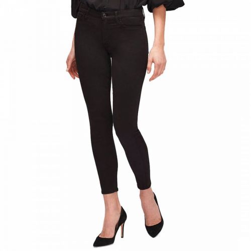 Black High Rise Skinny Crop Stretch Jeans