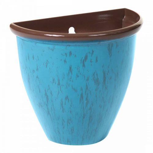 Running Glaze Wall Pot Aqua