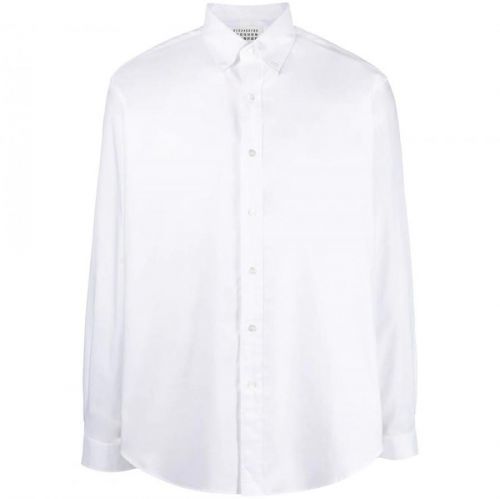 Maison Margiela Men's Button-Down Cotton Shirt White, 39 / WHITE
