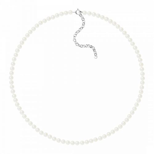 Natural White Row Of Pearls Necklace 4-5mm
