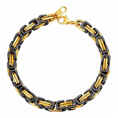 18K Gold Plated & Black Two Tone Bracelet