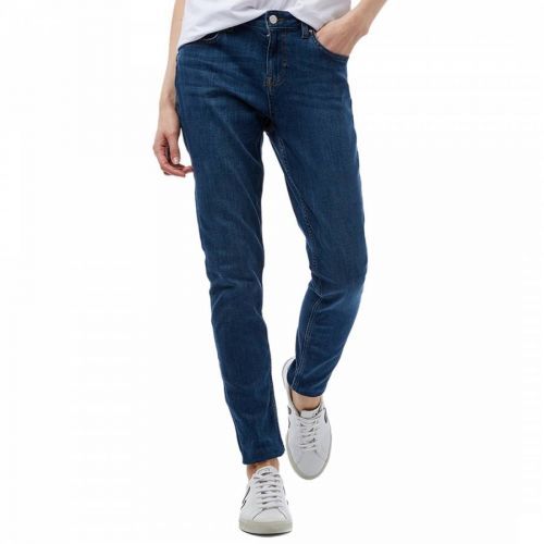 Mid Wash Cotton Skinny Jeans