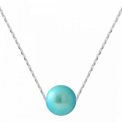 Turquoise Blue Pearl Necklace 8-9mm