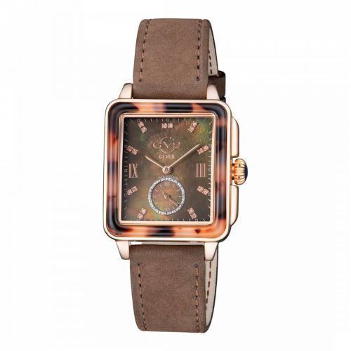 Women's Brown Bari Tortoise Mother Of Pearl Watch37 Mm