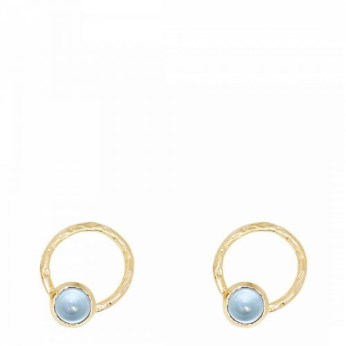 Gold/Blue Hoop Earring