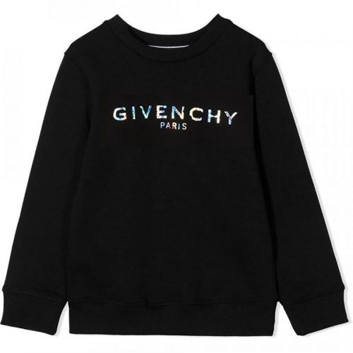 Givenchy Girls Foil Logo Print Sweatshirt Black, 6Y / BLACK
