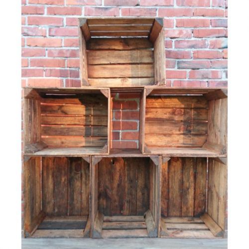 6 Wooden Crate Fruit Apple Box Vintage Cleaned Vintage Style!
