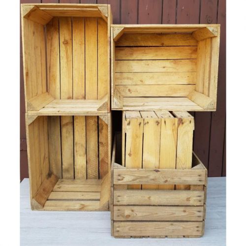 6 Wooden Crates Fruit Apple Boxes Vintage Cleaned Vintage Style!