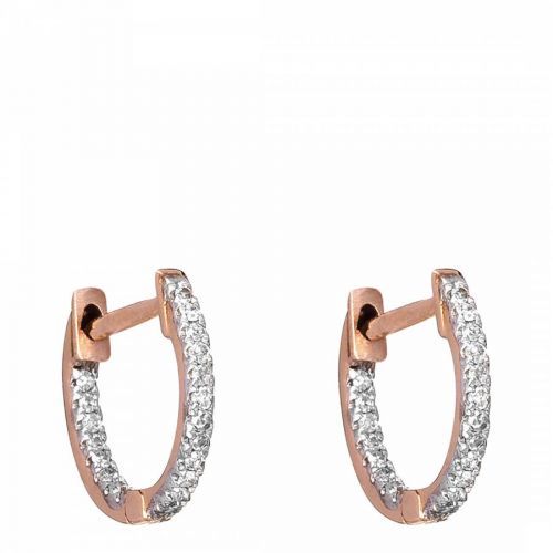 Rose Gold/ Silver Perfect Creoles Diamond Hoop Earrings