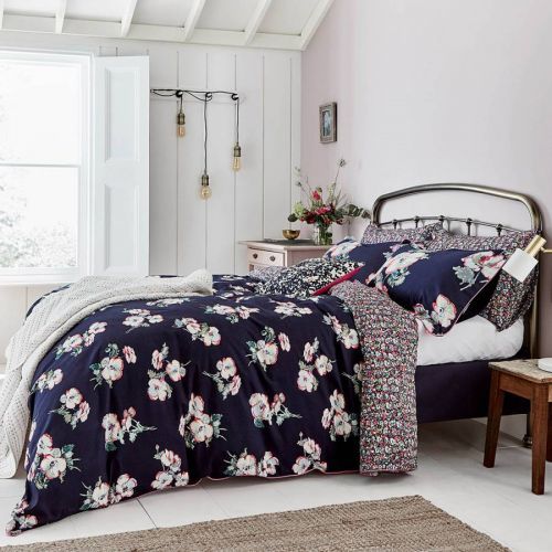 Painted Poppy Super King Duvet Cover Set Navy/Multi