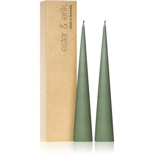 ester & erik cone candles green soil (no. 70) decorative candle 2x25 cm