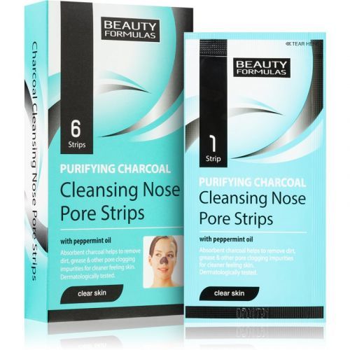 Beauty Formulas Clear Skin Purifying Charcoal Cleansing Mask with Activated Charcoal For Nose 6 pc