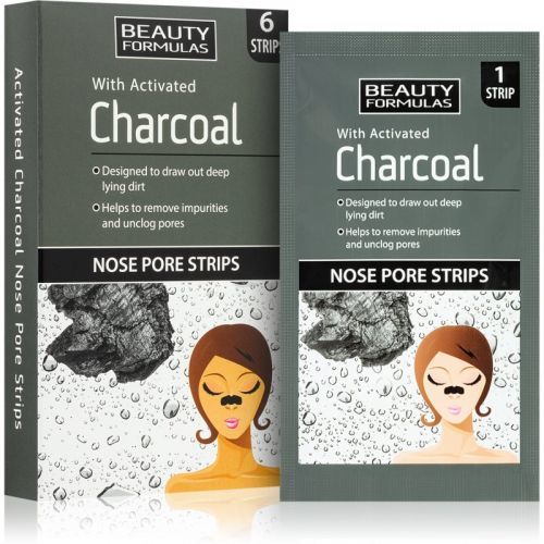 Beauty Formulas Charcoal Nose Pore Strips Against Blackheads 6 pc