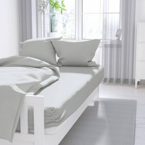 600TC Sateen Double Extra Deep Fitted Sheet Platinum