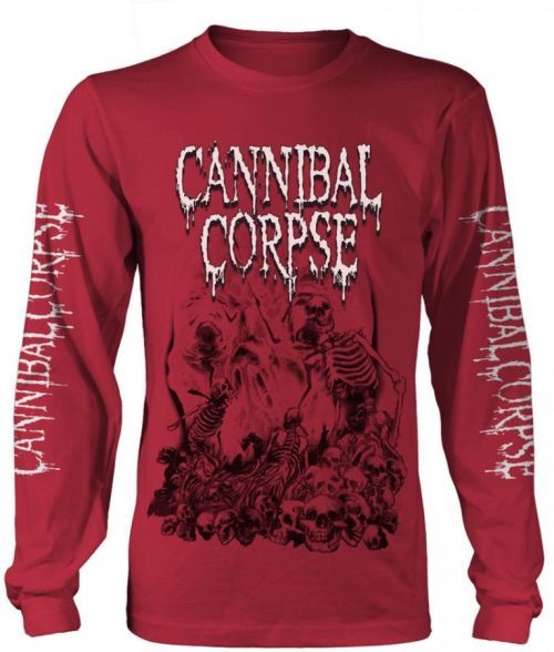 Cannibal Corpse Pile Of Skulls 2018 Red Long Sleeve Shirt XXL
