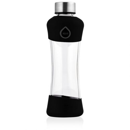EQUA ACTIVE Black glass water bottle 550 ml