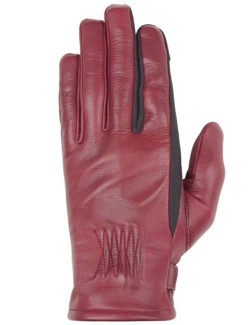 Helstons Candy Summer Leather Burgundy Grey Gloves T6