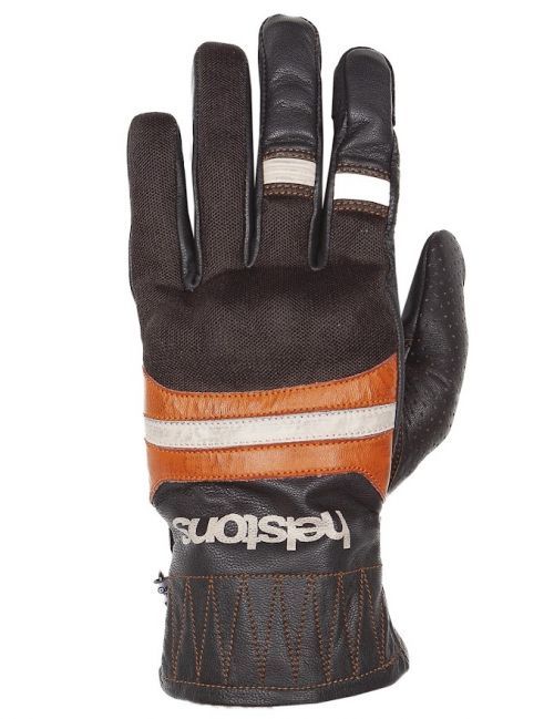Helstons Bull Air Summer Leather Mesh Brown Beige Orange Gloves T9