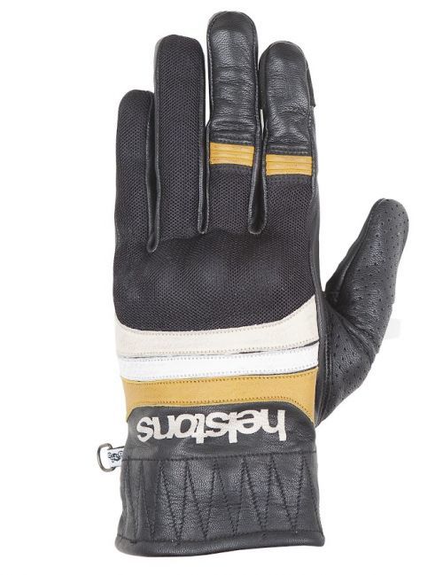 Helstons Bull Air Ete Leather Mesh Black Beige White Yellow Gloves T8